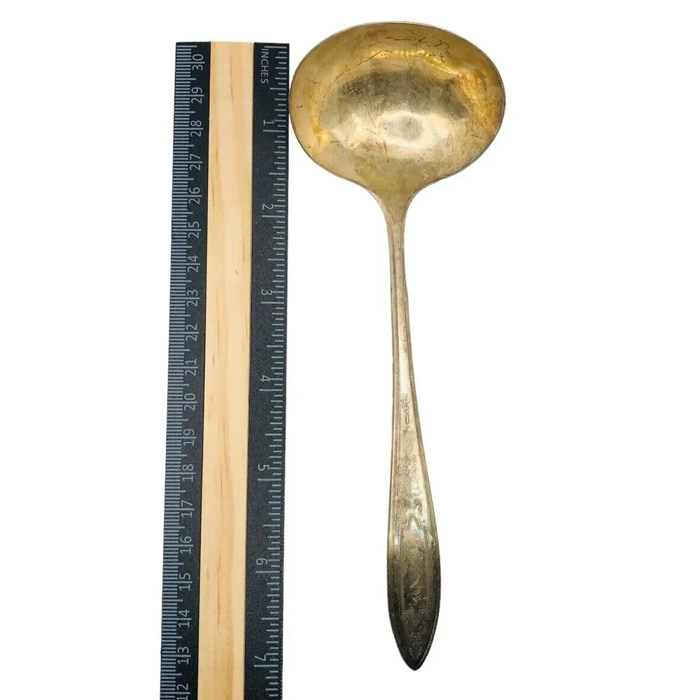 Antique WM. A. ROGERS AA HEAVY ONEIDA LTD Ladle Spoon Tableware Silver Plate